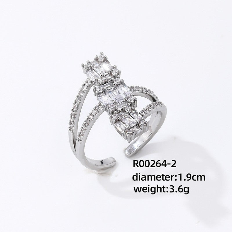 Cubic Zirconia Square Ring R2731