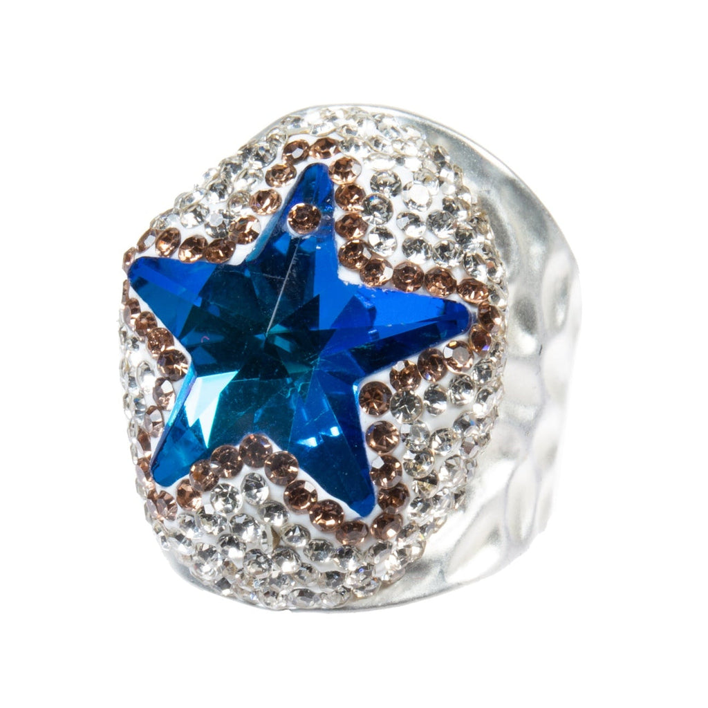 Glass Pavé Cocktail Ring R2737-Silver