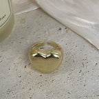 18K Gold Plated Heart Shaped Copper Ring R2749