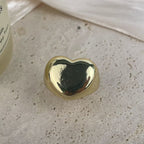 18K Gold Plated Heart Shaped Copper Ring R2749
