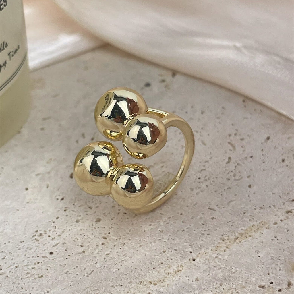 18K Gold Plated Irregular Shape Circle Ring R2751