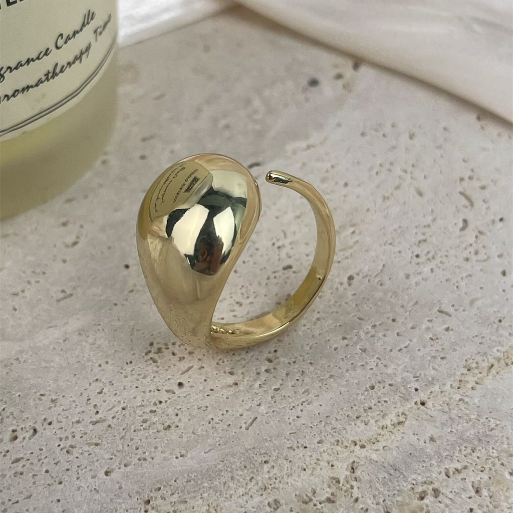 18K Gold Plated Irregular Shape Water Droplets Ring R2752