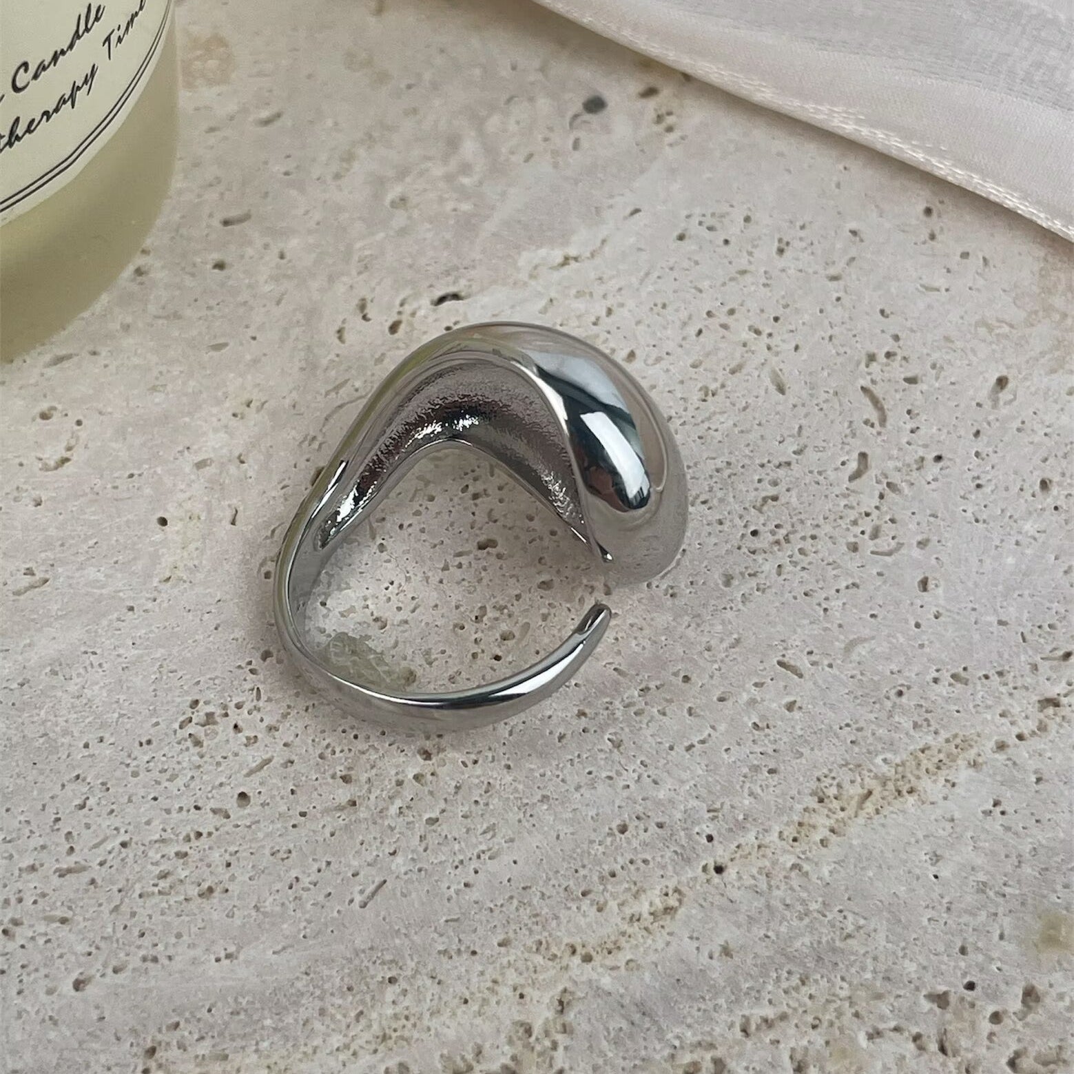 18K Gold Plated Irregular Shape Water Droplets Ring R2752