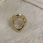 18K Gold Plated Irregular Circle Copper Ring R2753