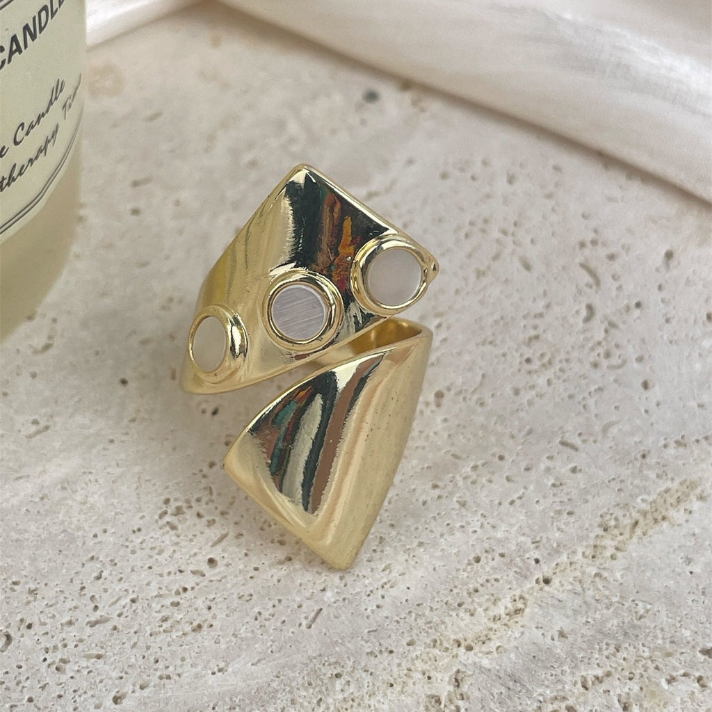 18K Gold Plated Irregular Cubic Zirconia Ring R2755