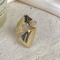 18K Gold Plated Irregular Cubic Zirconia Ring R2755