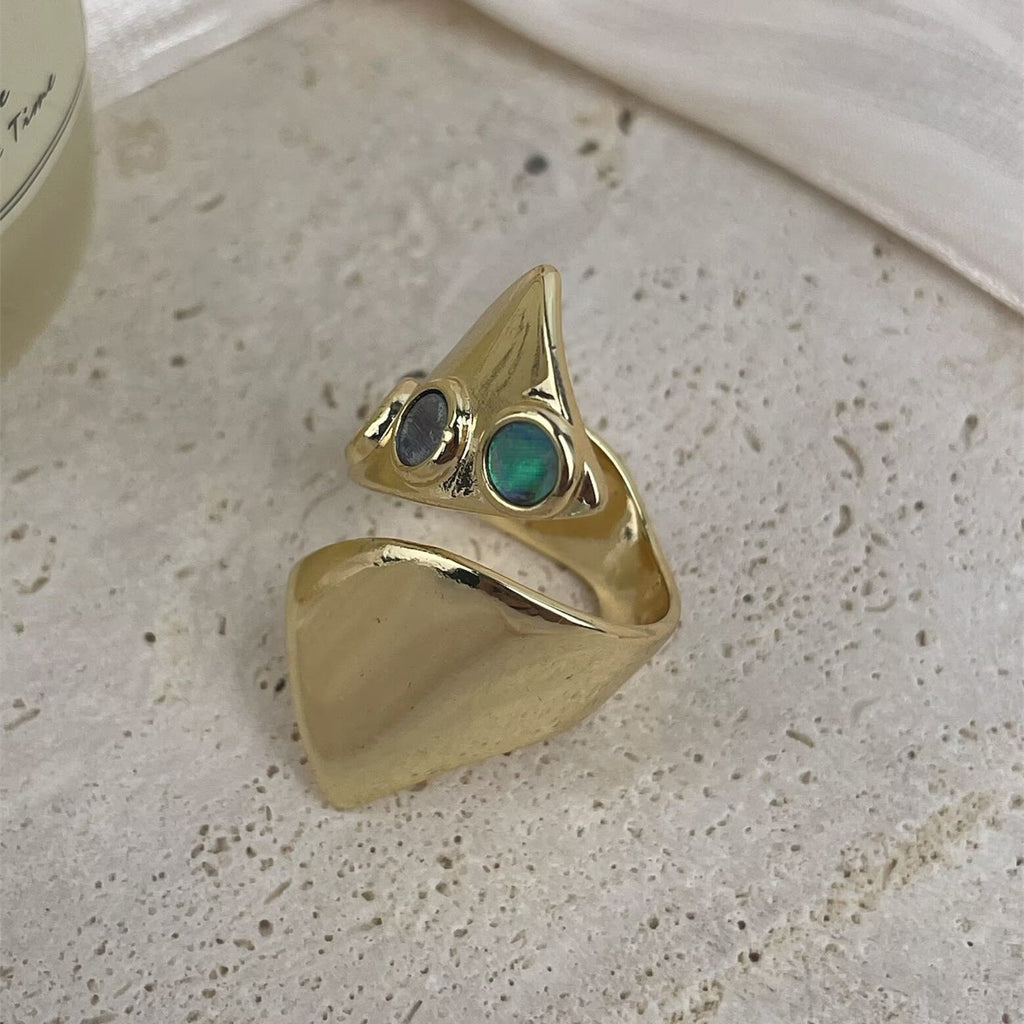 18K Gold Plated Irregular Cubic Zirconia Ring R2756