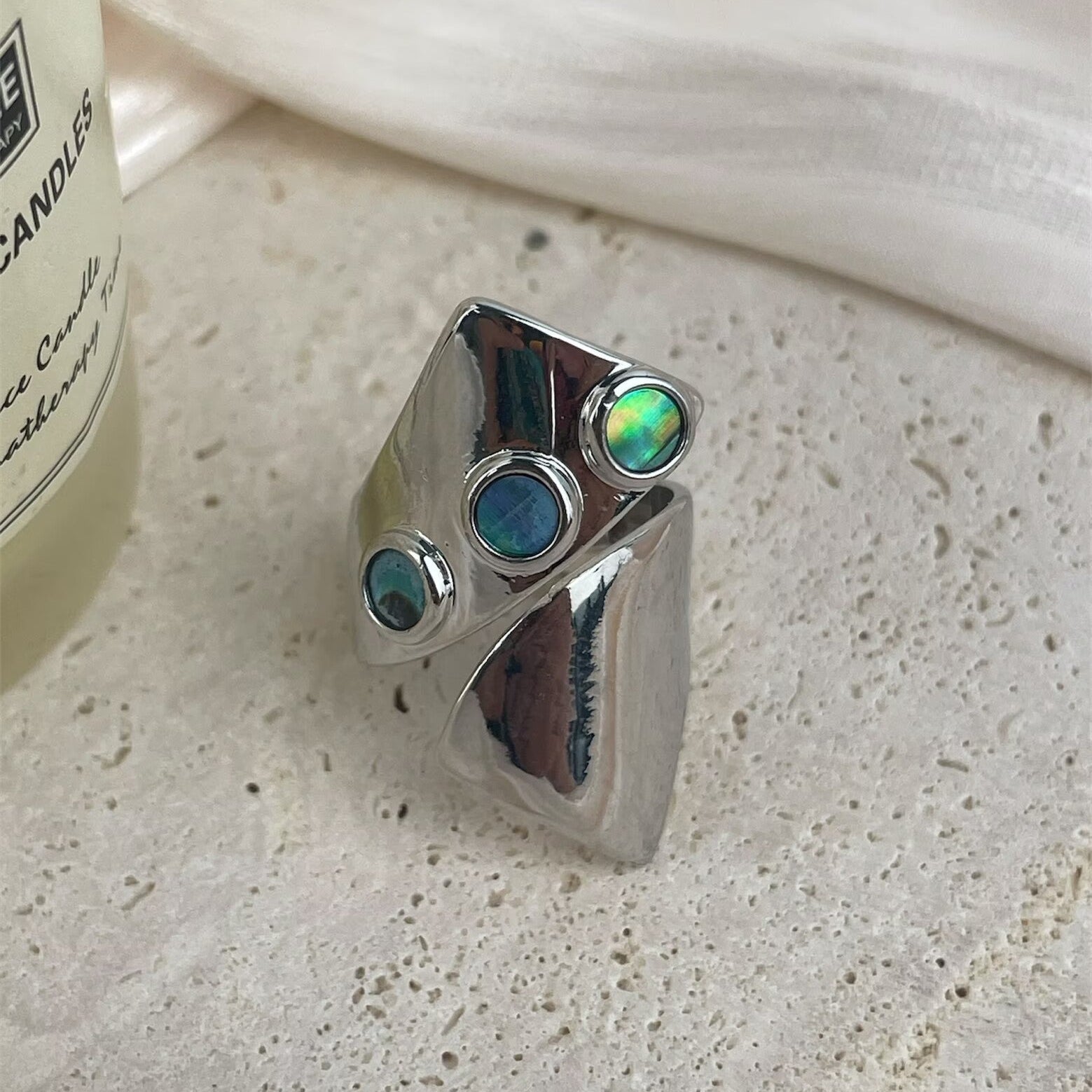 18K Gold Plated Irregular Cubic Zirconia Ring R2756