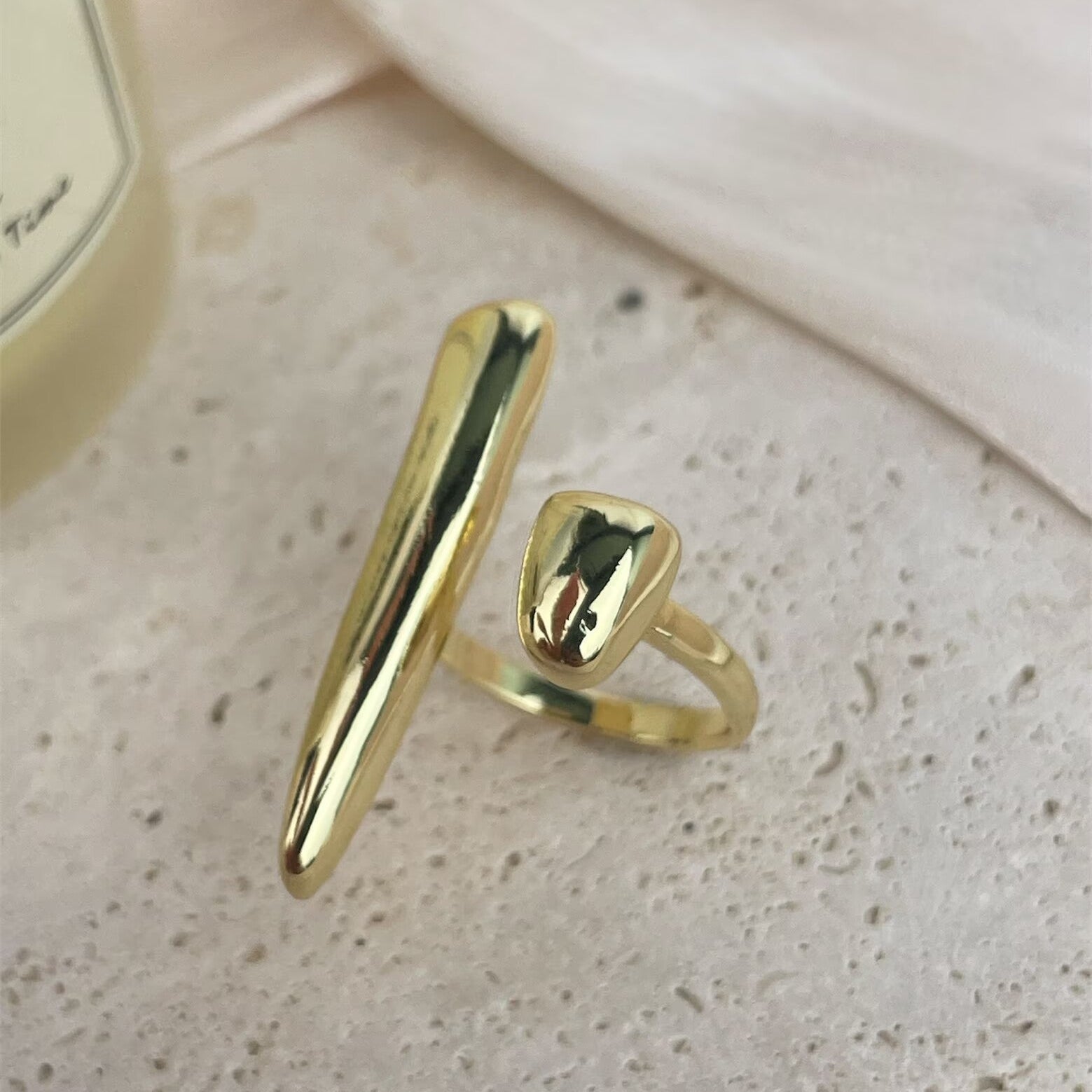 18K Gold Plated IIrregular Shape Ring R2757