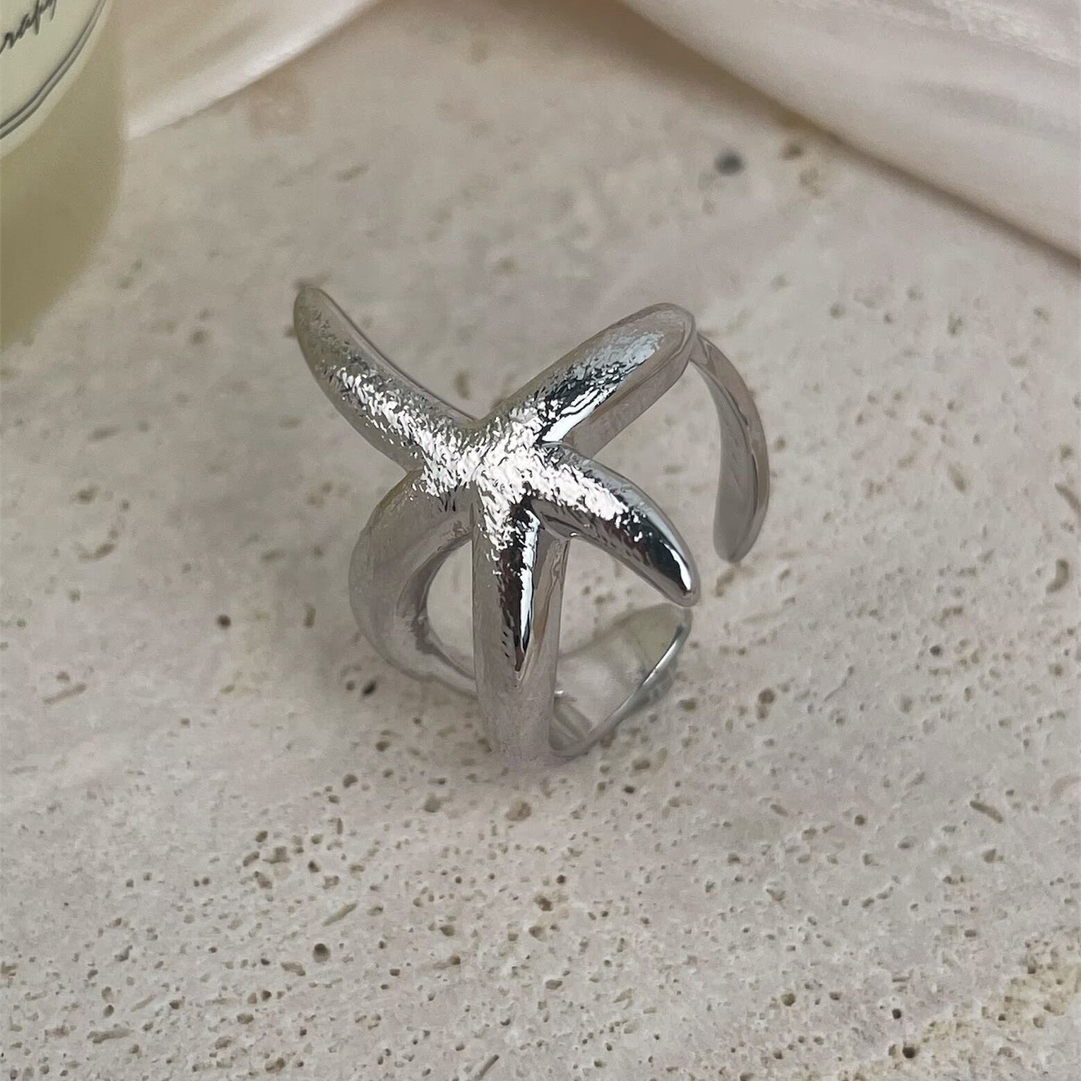 18K Gold Plated Irregular Starfish Ring R2758