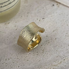 18K Gold Plated Wide Face Copper Ring R2760