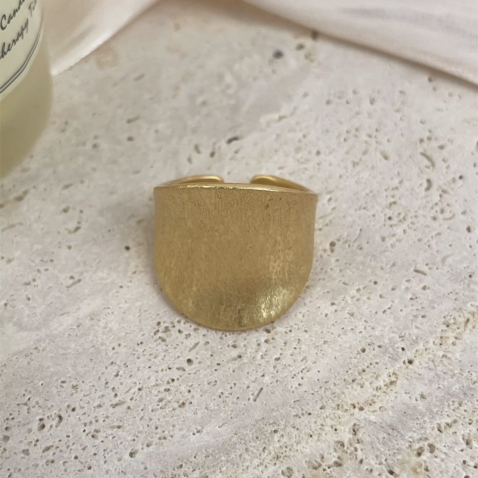 18K Gold Plated/ Wide Face Ring R2761