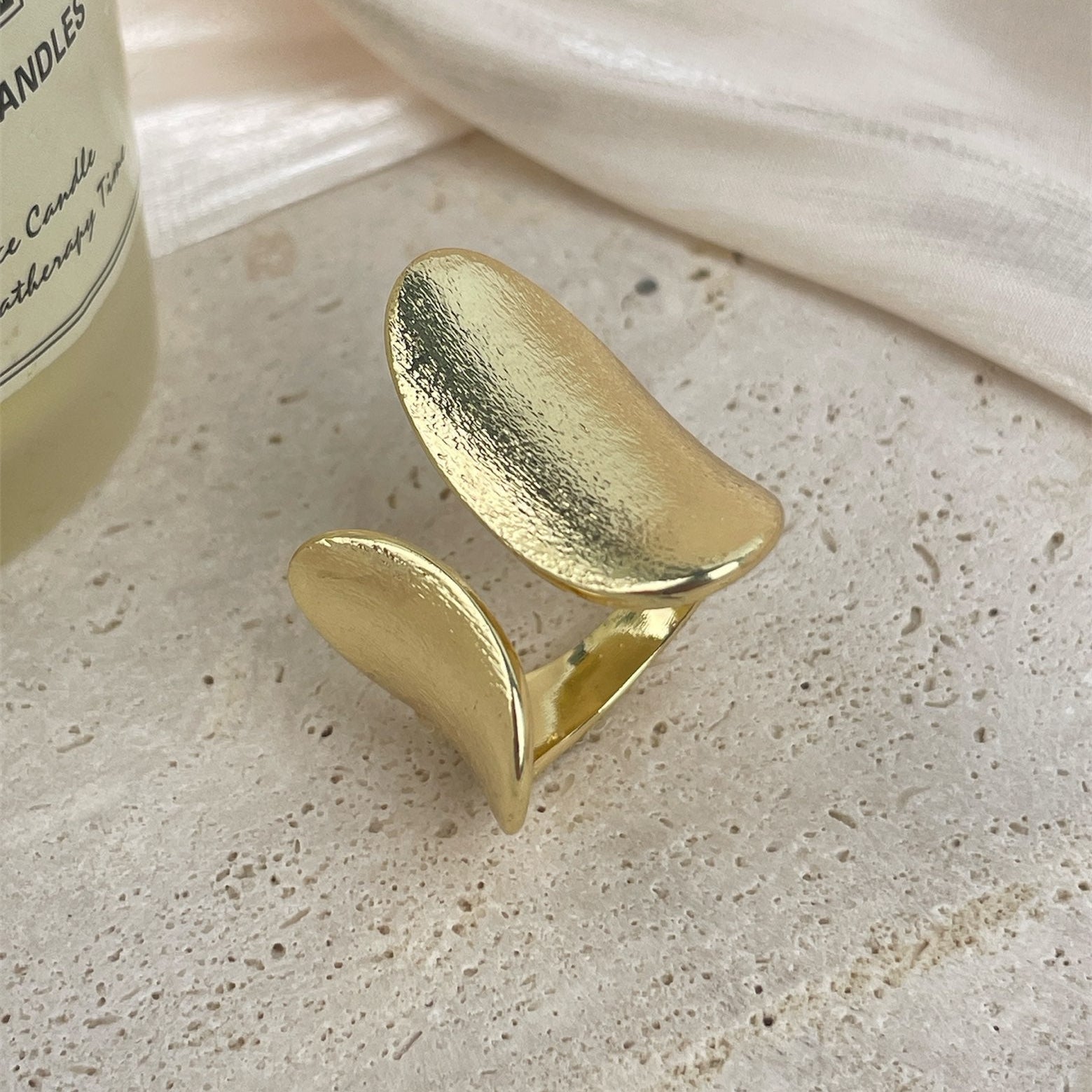 18K Gold Plated Wide Copper Ring R2762