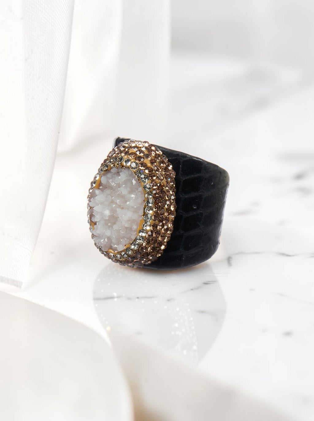 Resin Druzy Pavé Cocktail Ring R2784