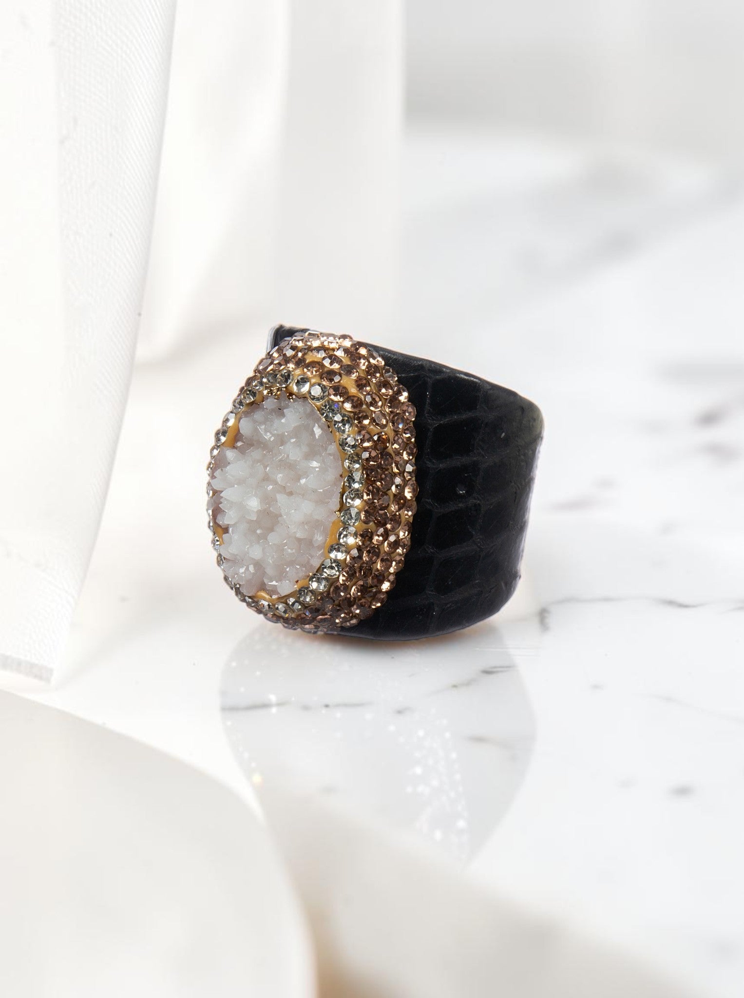 Resin Druzy Pavé Cocktail Ring R2784
