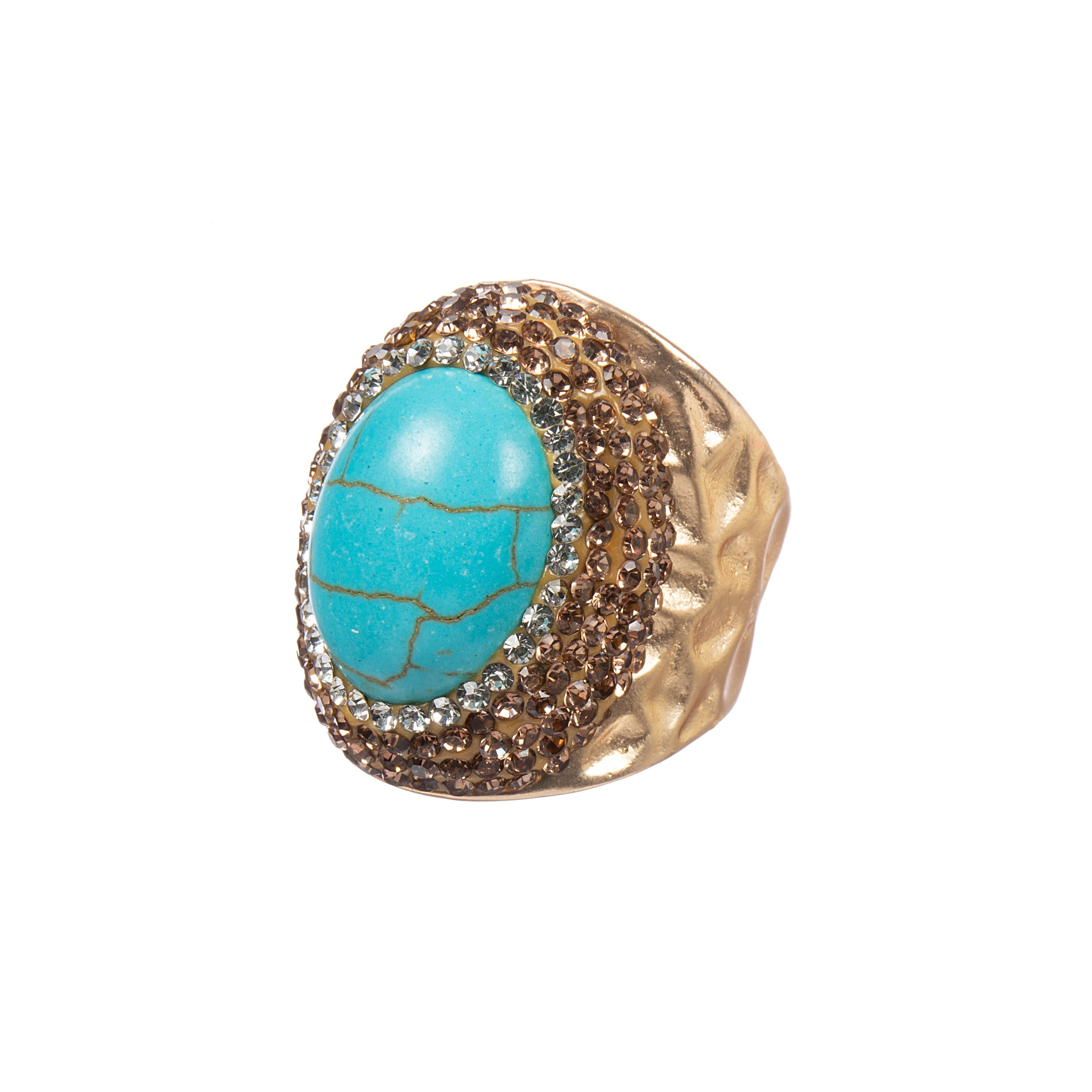 Turquoise Pavé Cocktail Ring R2785