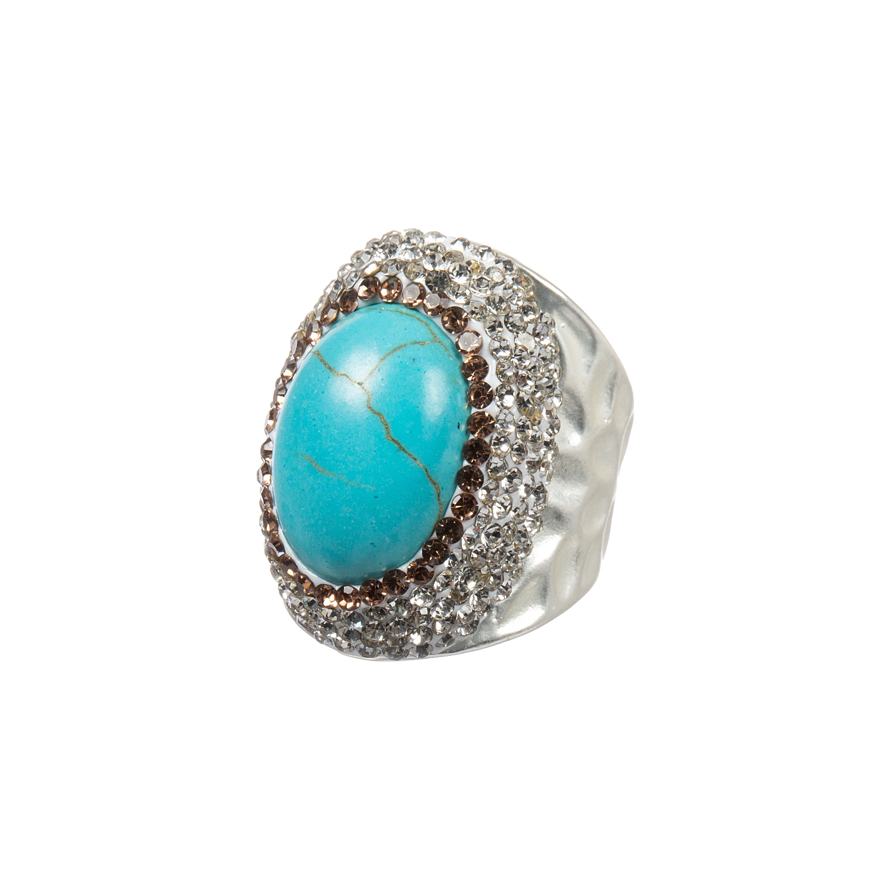Turquoise Pavé Cocktail Ring R2785