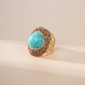 Turquoise Pavé Cocktail Ring R2786