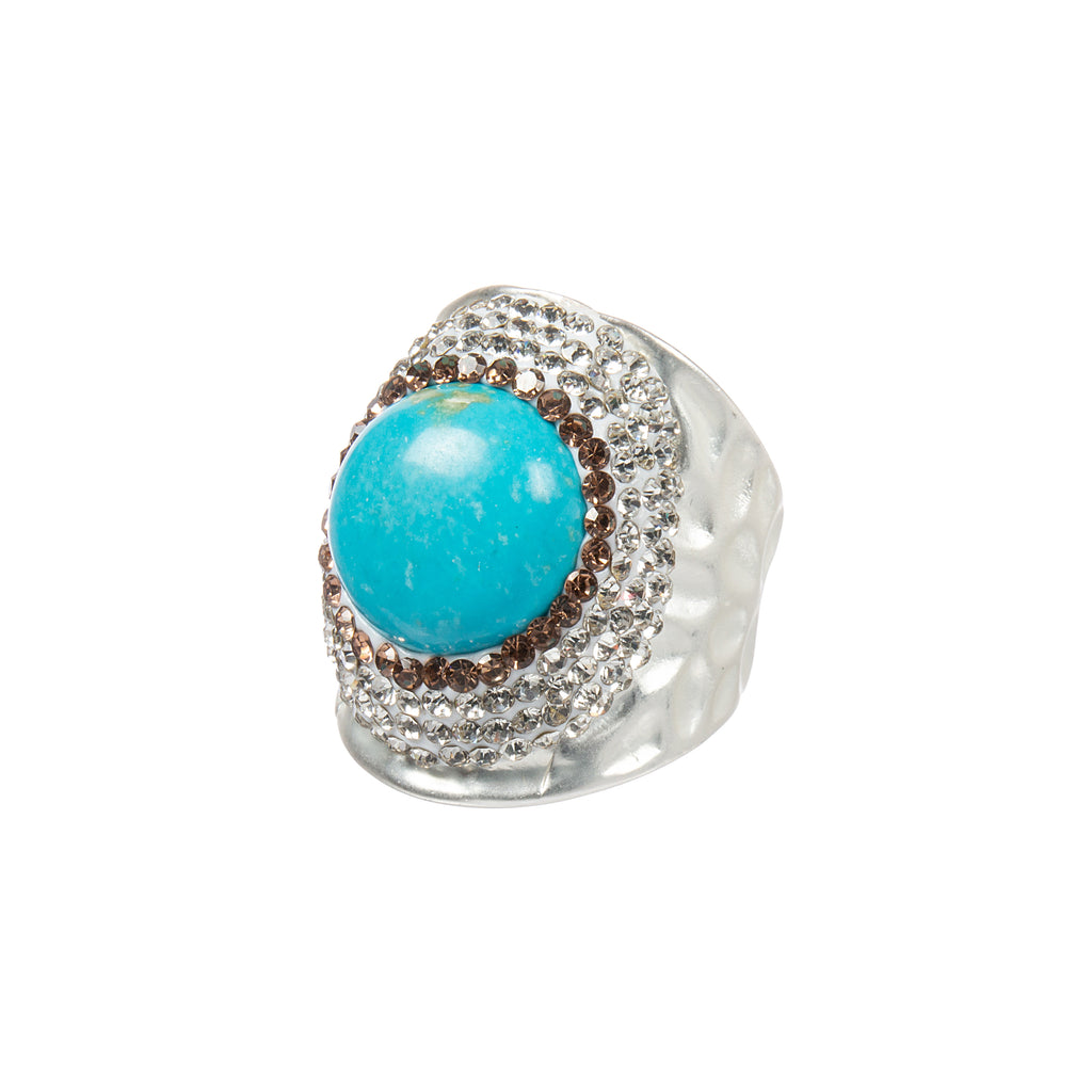 Composed Turquoise Pavé Cocktail Ring R2786 - view 3