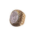 Druzy Pavé Cocktail Ring R2789 - Gold