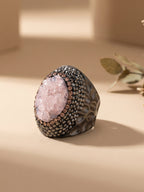 Druzy Pavé Cocktail Ring R2789-Black