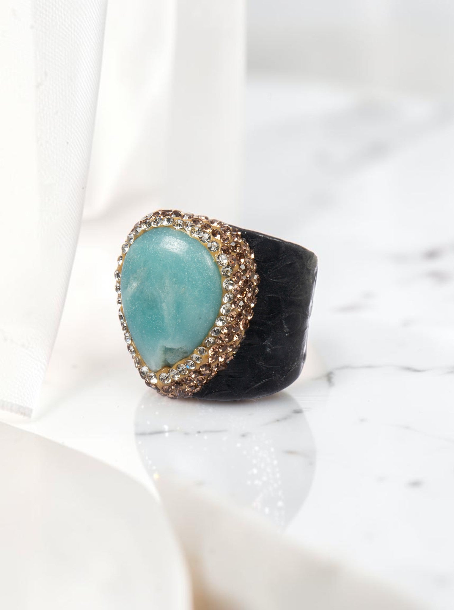 Amazon Stone Pavé Cocktail Ring R2794