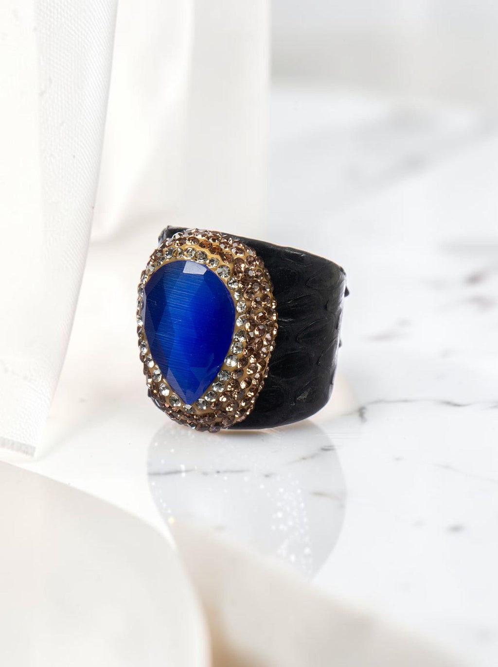 Composite Cymophane Pavé Cocktail Ring R2795