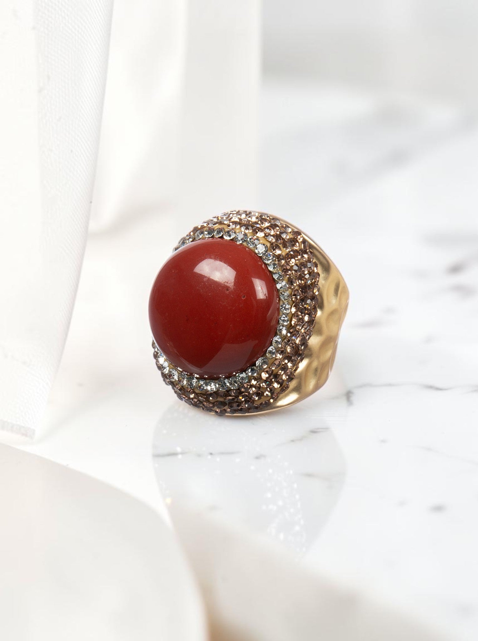 Red Jasper Pavé Cocktail Ring R2798