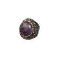 Amethyst Rhinestones Pavé Cocktail Ring R2799