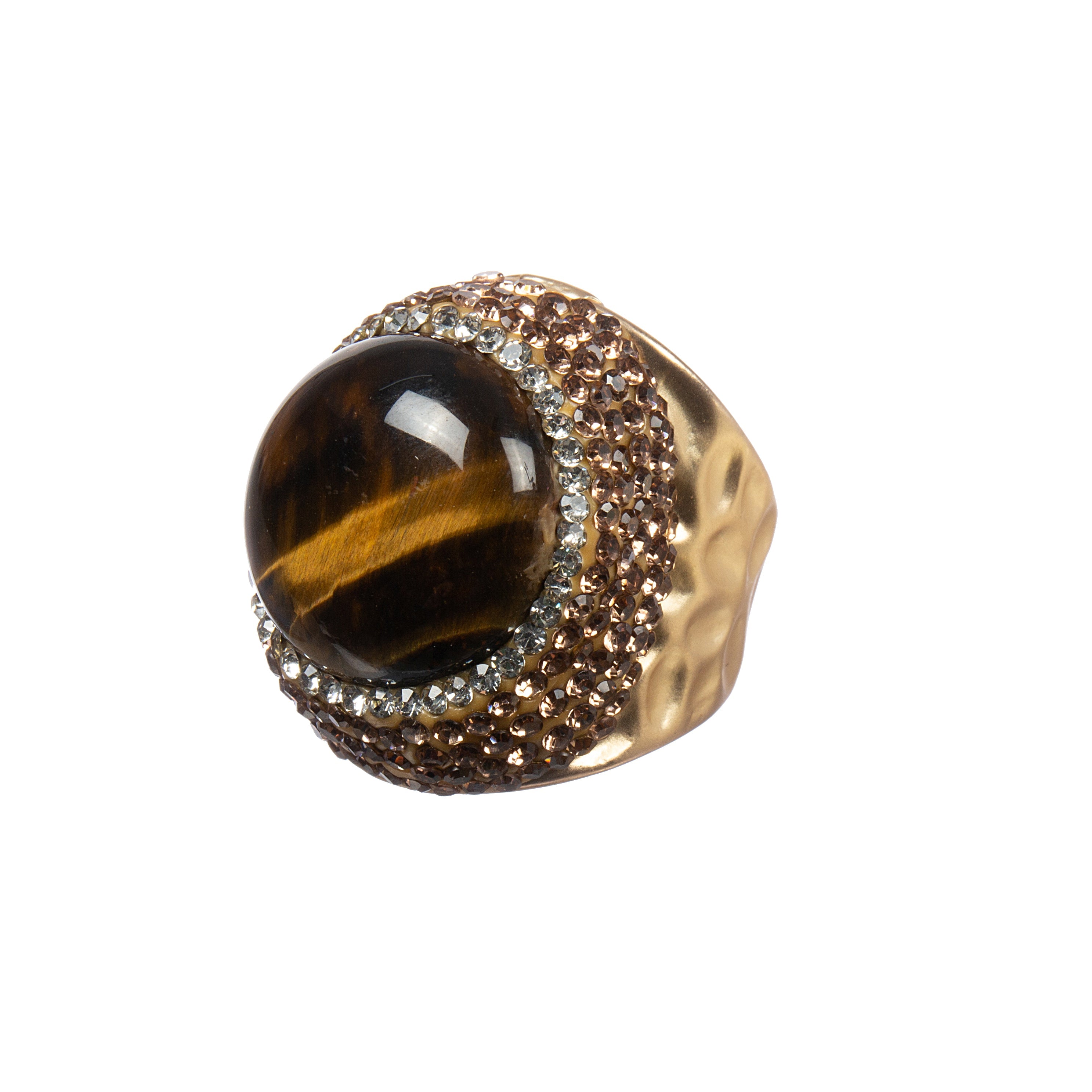 Tiger Eye Pavé Cocktail Ring R2800