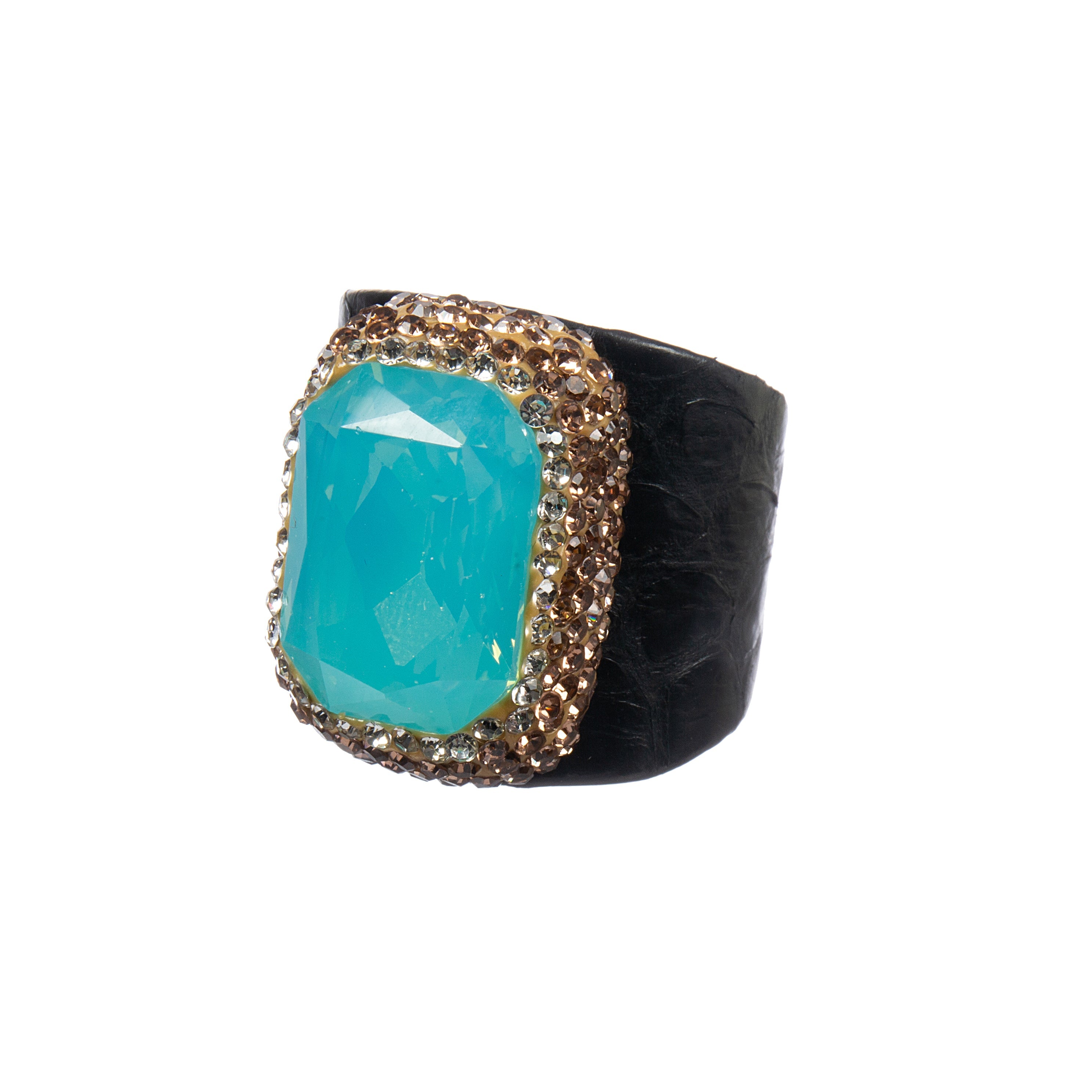 Rectangle Crystal Pavé Cocktail Ring R2801