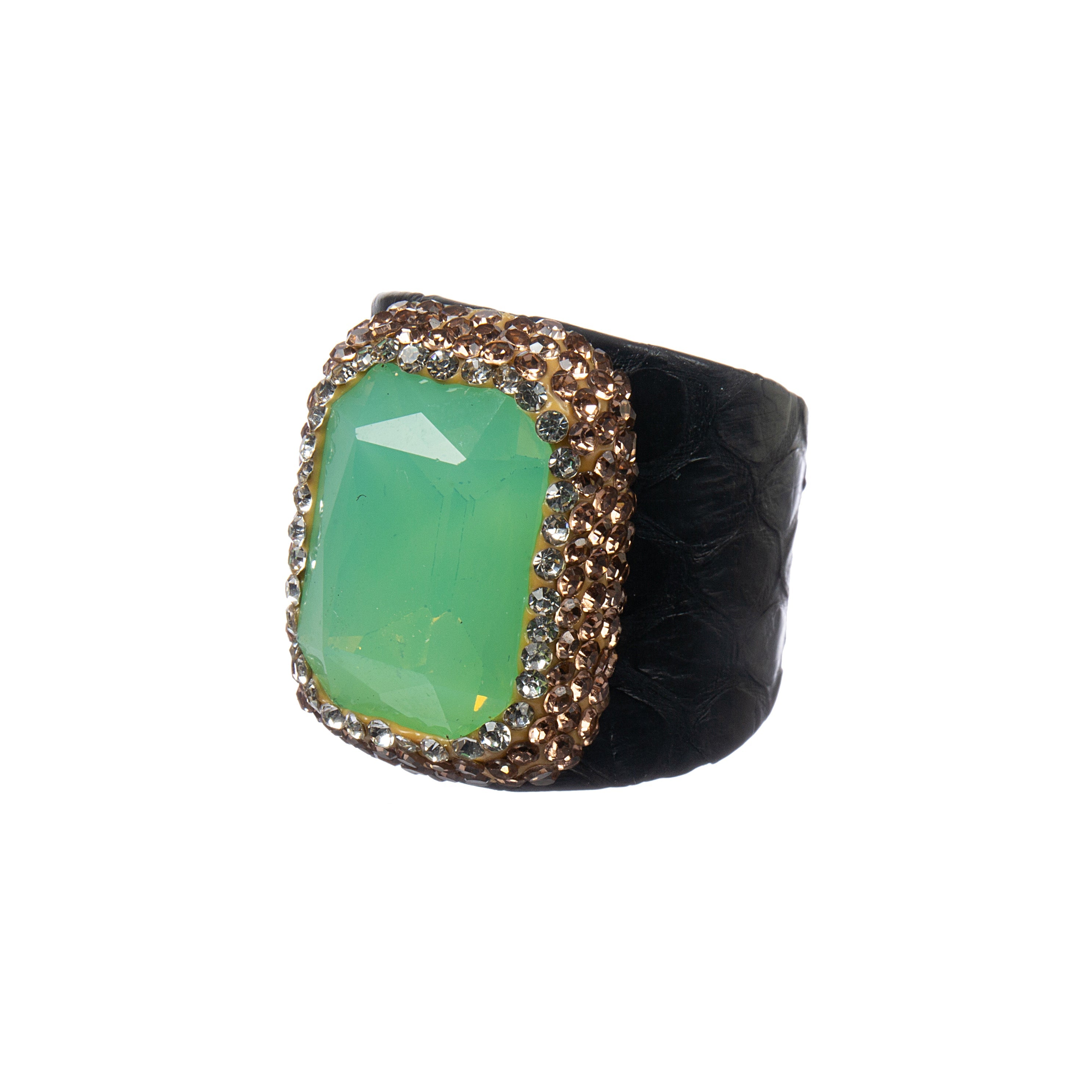 Rectangle Crystal Pavé Cocktail Ring R2801