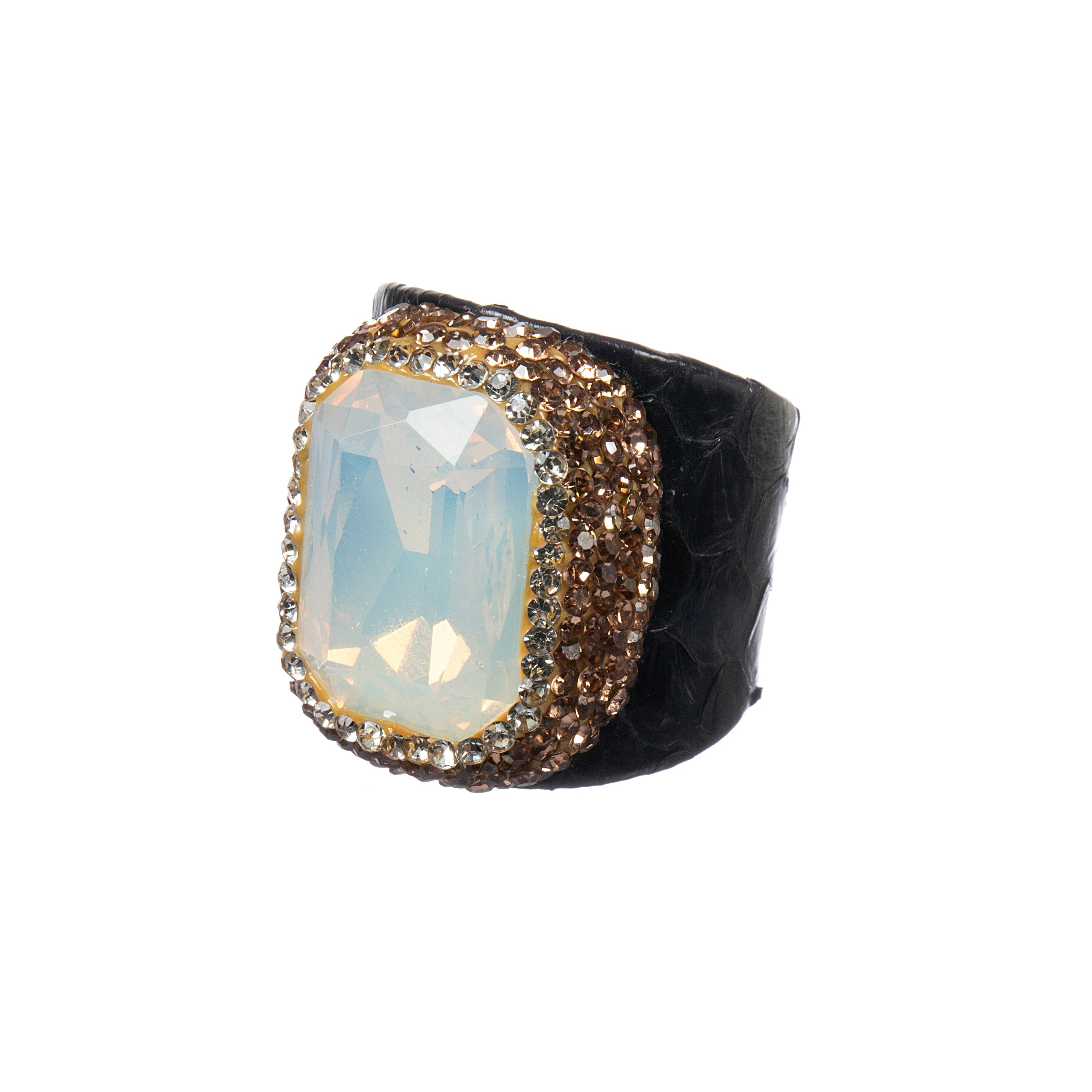 Rectangle Crystal Pavé Cocktail Ring R2801