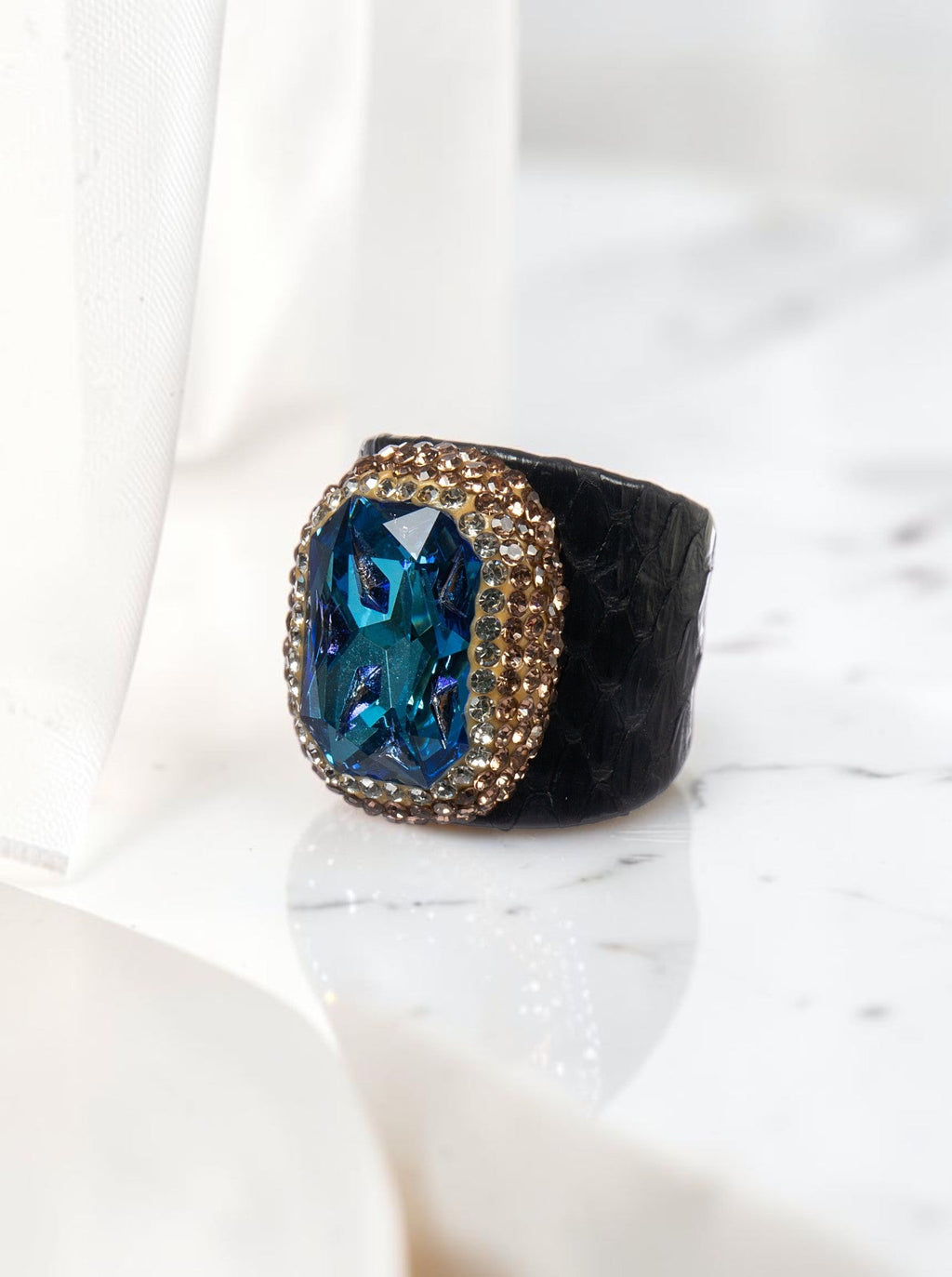Rectangle Crystal Pavé Cocktail Ring R2804