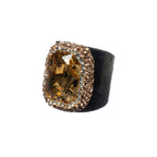 Rectangle Crystal Pavé Cocktail Ring R2804