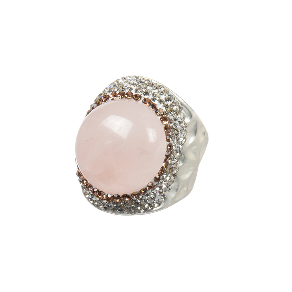 Rose Quartz Pavé Cocktail Ring R2807