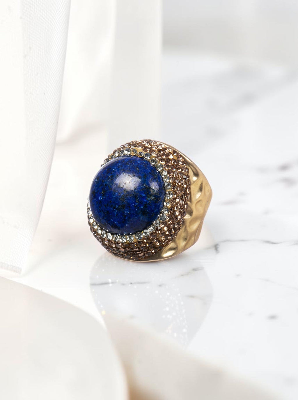 Colored Lapis Pavé Cocktail Ring R2808