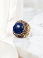 Colored Lapis Pavé Cocktail Ring R2808