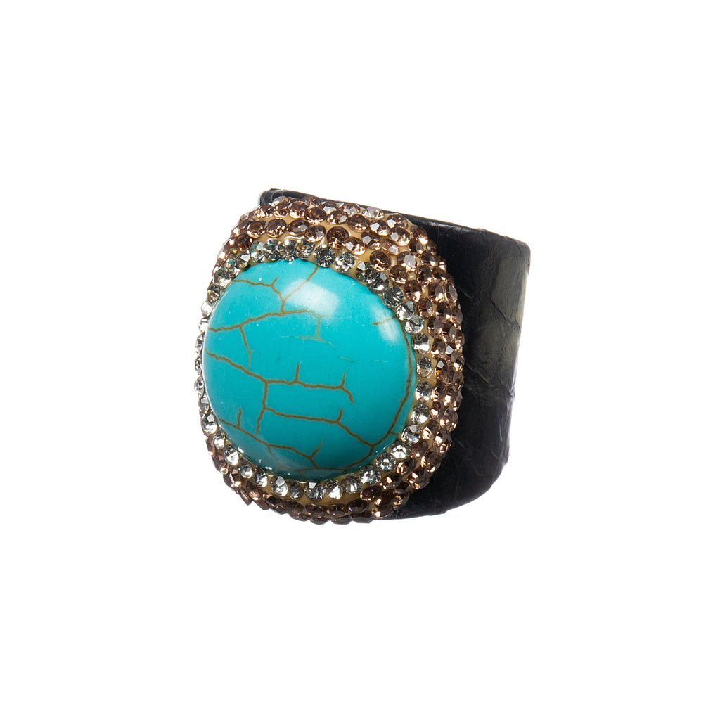 Composed Turquoise Pavé Cocktail Ring R2813
