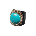 Composed Turquoise Pavé Cocktail Ring R2813
