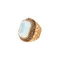 Rectangular Crystal Pavé Cocktail Ring R2814 - Gold