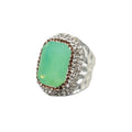 Rectangular Crystal Pavé Cocktail Ring R2814 - Sliver