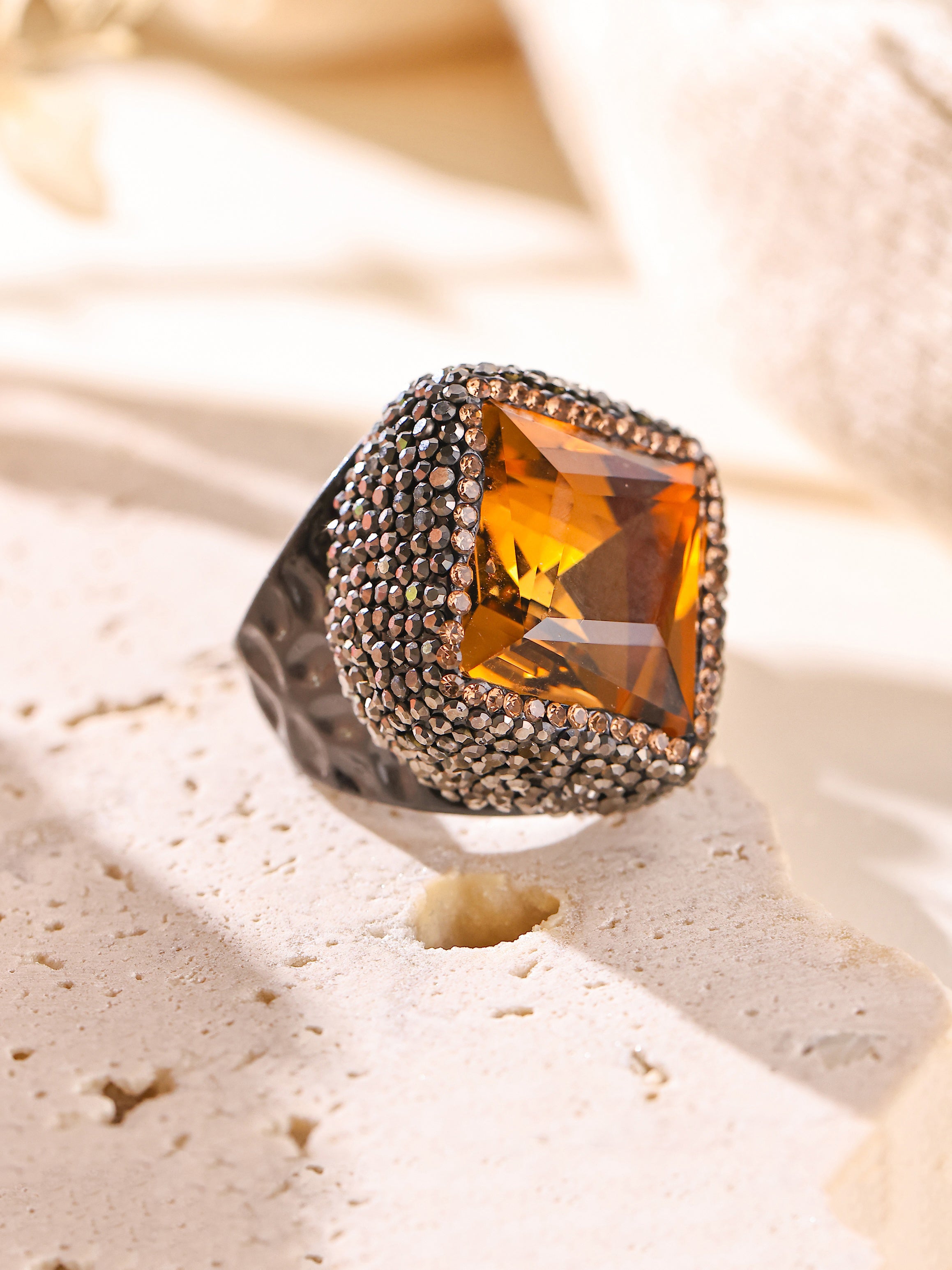 Rhombus Crystal Pavé Cocktail Ring R2816