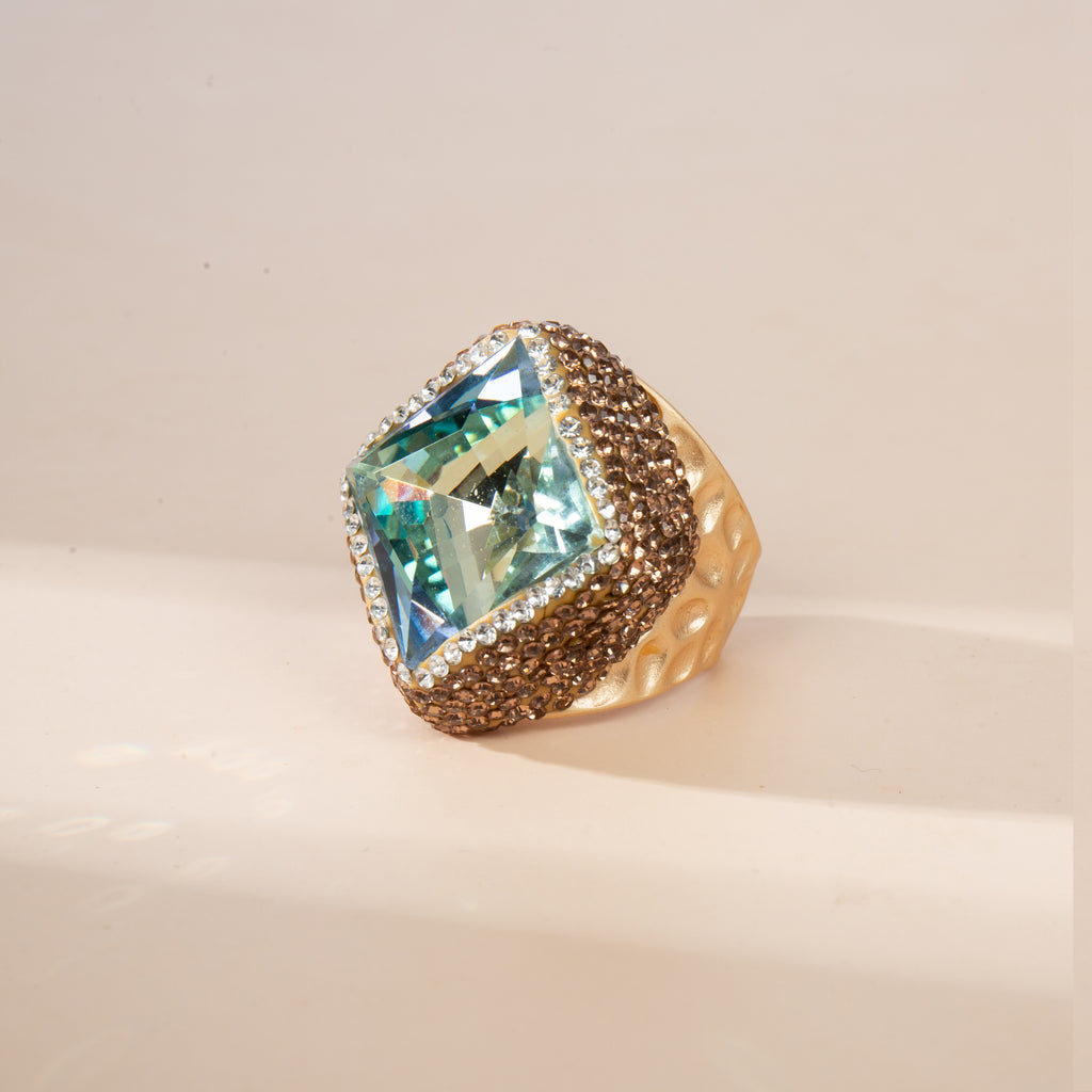 Rhombus Crystal Pavé Cocktail Ring R2816