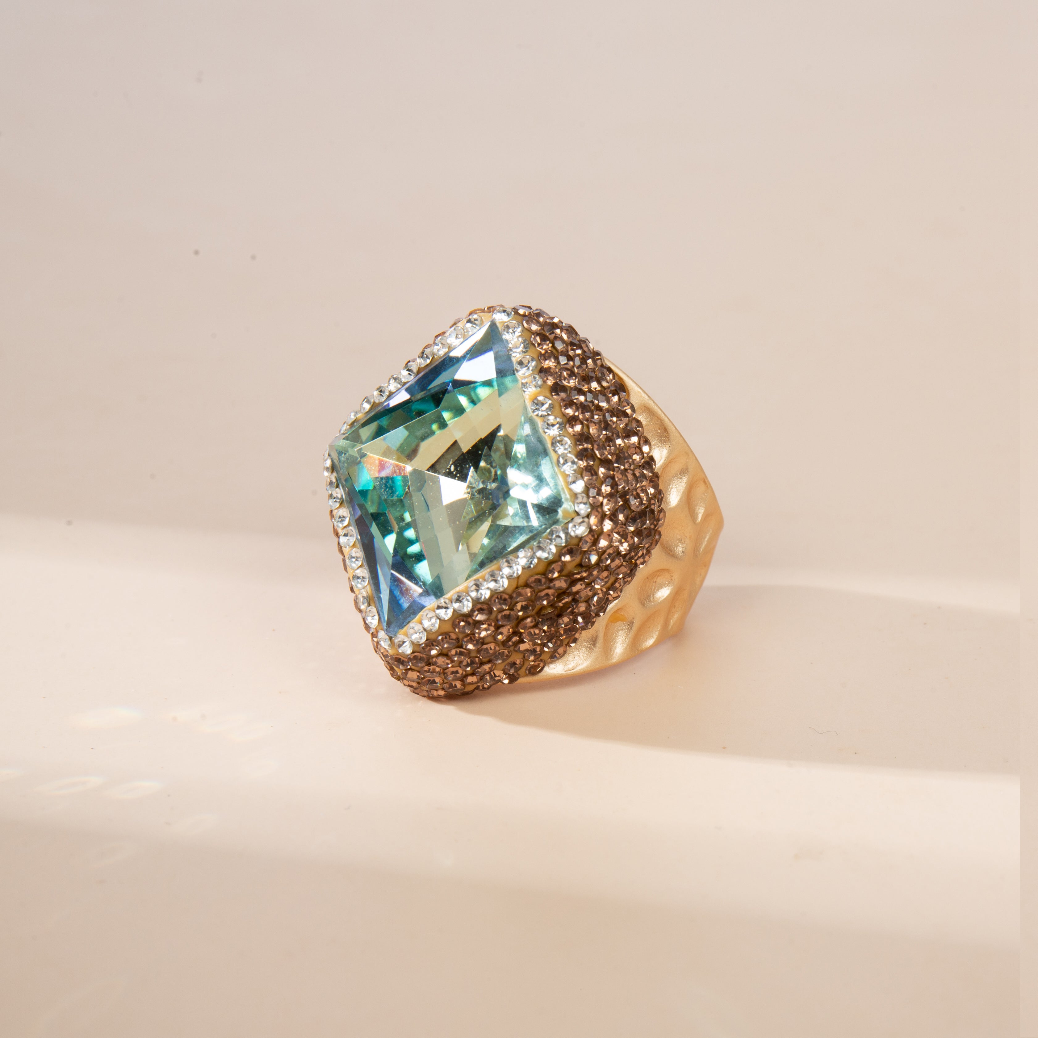 Rhombus Crystal Pavé Cocktail Ring R2816