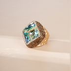 Rhombus Crystal Pavé Cocktail Ring R2816 - Gold