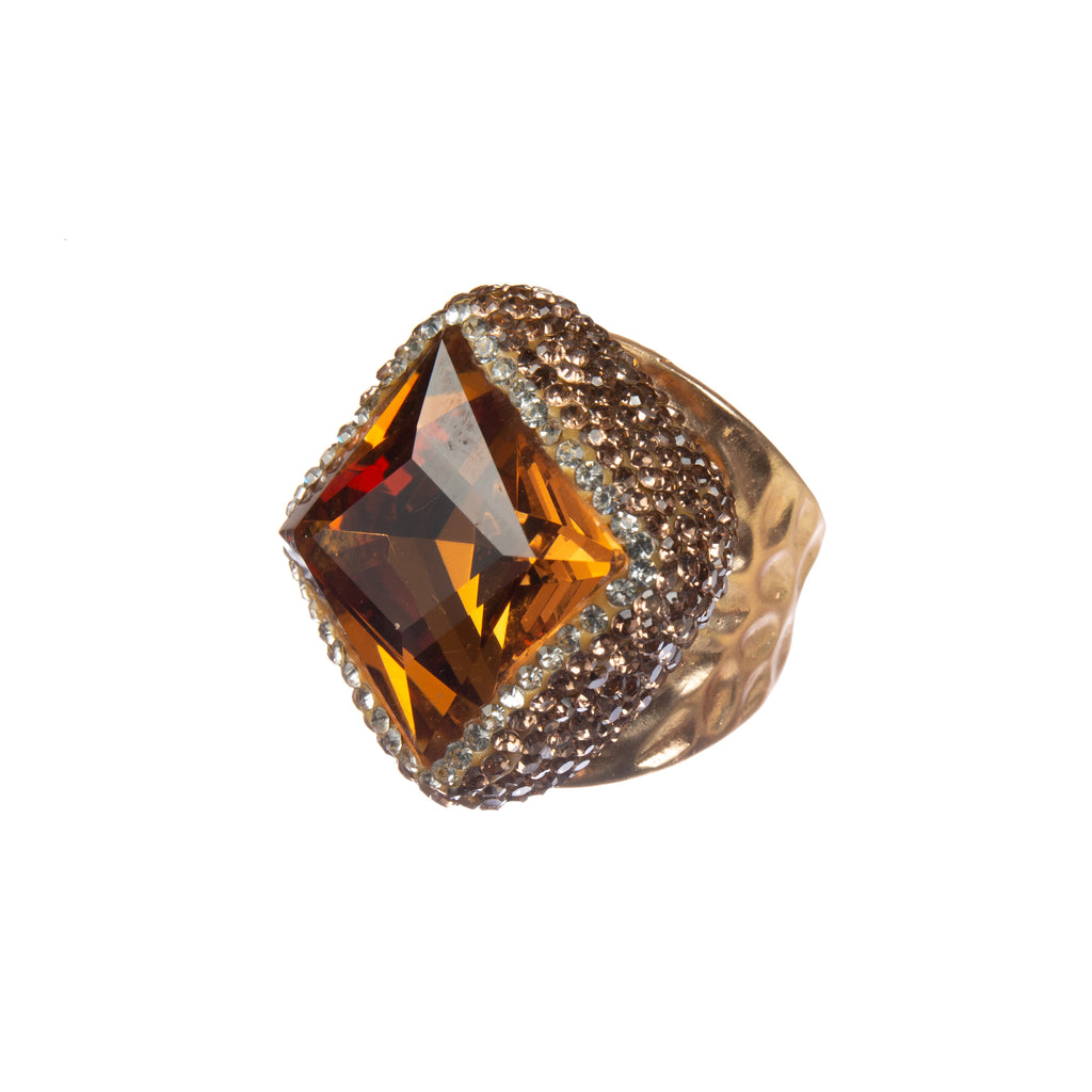 Rhombus Crystal Pavé Cocktail Ring R2816