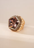 Crystal Pavé Cocktail Ring R2817 - Gold