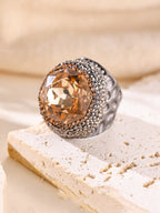 Round Crystal Pavé Cocktail Ring R2818 - view 3