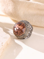 Round Crystal Pavé Cocktail Ring R2818